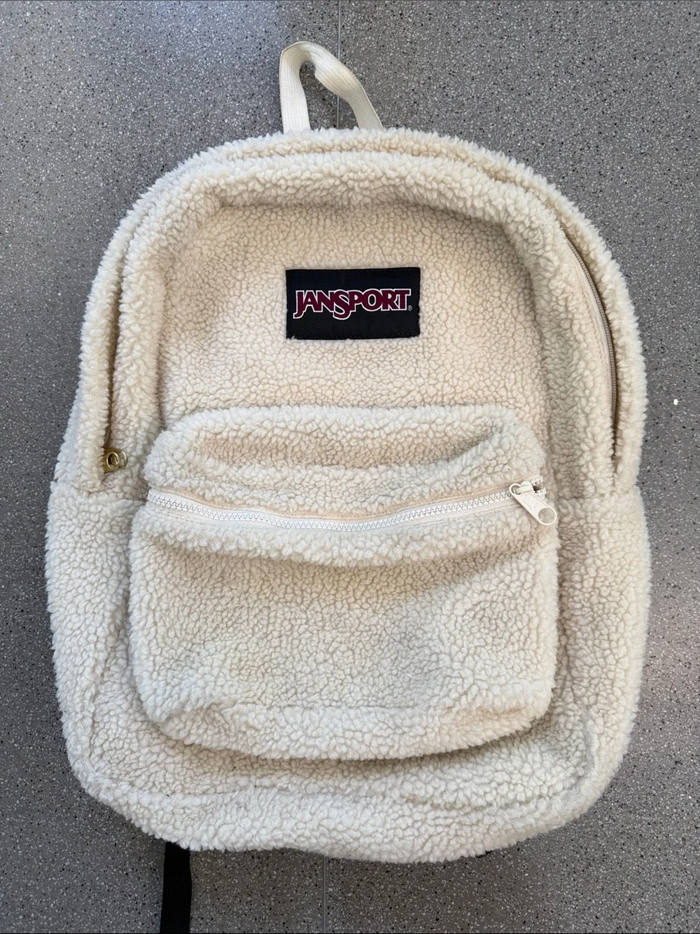 Jansport Black and Cream Sherpa Backpack